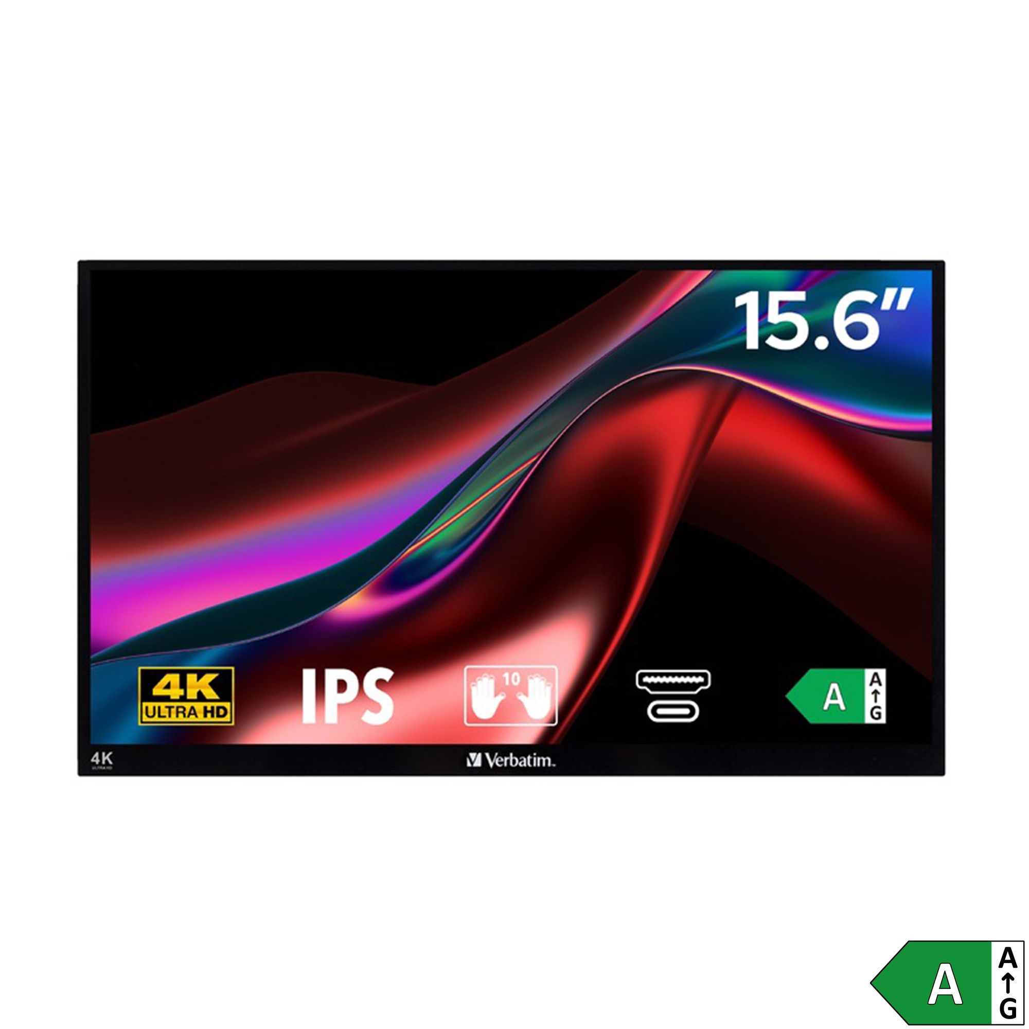 VERBATIM Tragbarer Monitor 15,6/39,6cm Ultra HD Universel Kompatibel EEK A