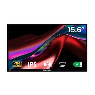 VERBATIM Tragbarer Monitor 15,6/39,6cm Ultra HD Universel Kompatibel EEK A