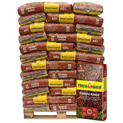 FLORAGARD® Pinienrinde grob, 25-40mm auf Palette 39x 60 Liter