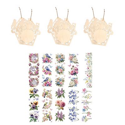 KARIN JITTENMEIER Kreativ-Set Vogelhäuser & Premium Transfers 17tlg.