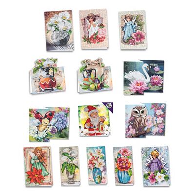 KARIN JITTENMEIER Diamond Painting-Set Grußkarten verschiedene Motive 90tlg.