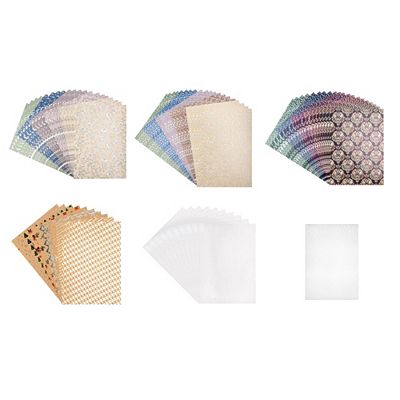 KARIN JITTENMEIER Kreativ-Set Transparentpapiere mit Prägung & Gold- foliendruck, 80tlg.