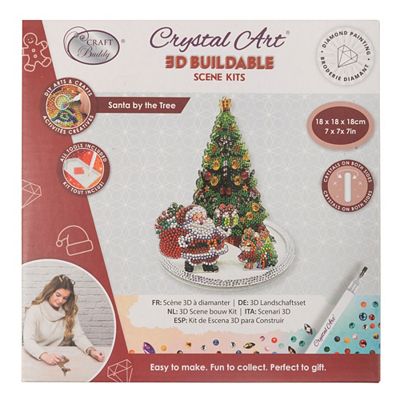 CRAFT BUDDY™ Diamond Painting-Set Weihnachtsbaum & Weihnachtsmann ca. 18x18x18cm, 6tlg.