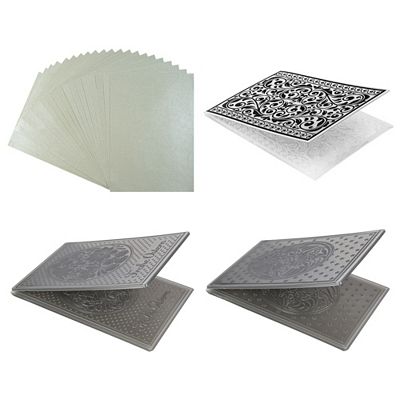 KARIN JITTENMEIER Schablonen-Set Prägeschablonen & Naturpapiere 34tlg.