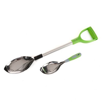 GRUMPY GARDENER Digamax Duo Schaufel-Set. 2tlg. ergonomischen Griff Aluminium-Stiel