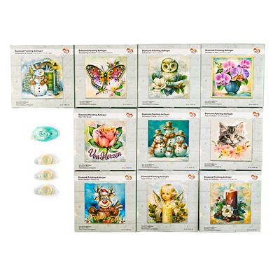 Thumbnail - KARIN JITTENMEIER Diamond Painting-Set Aufleger verschiedene Motive 54tlg.