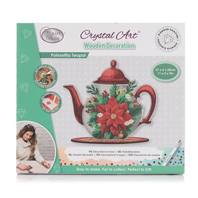 Thumbnail - CRAFT BUDDY™ Diamond Painting-Set Kaffeekanne mit Weihachtsstern ca. 27x6x24cm, 6tlg.