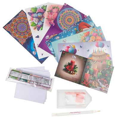 Thumbnail - CRAFT BUDDY™ Diamond Painting Grußkarten-Set 8 versch. Designs 15x15cm, 20tlg.