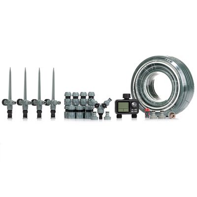 BARICUS Bewässerungssystem mit Wasseruhr 2-Wege-Timer, 15tlg. 5J.Herstellergarantie