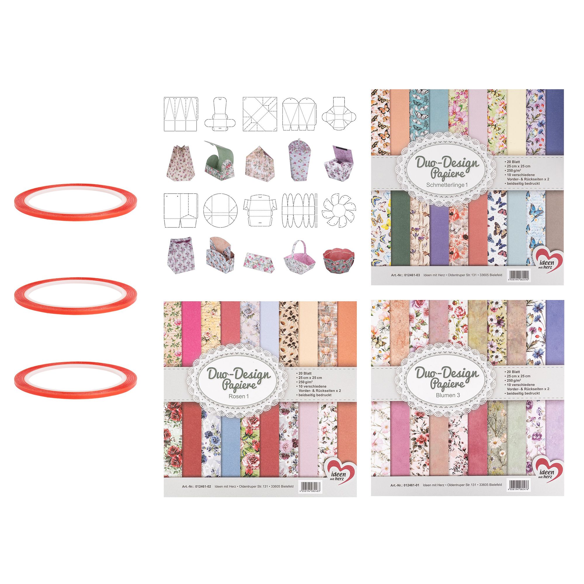 KARIN JITTENMEIER Schablonen-Set Design-Schablonen & Duo Design Papier 16tlg.