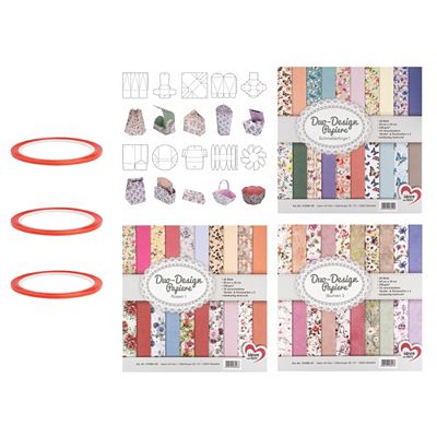 KARIN JITTENMEIER Schablonen-Set Design-Schablonen & Duo Design Papier 16tlg.