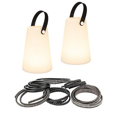 KARIN JITTENMEIER Kreativ-Set LED Tischlampe & Lederbänder 14tlg.