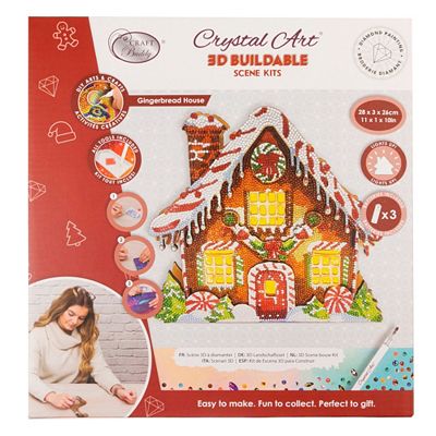 CRAFT BUDDY™ Diamond Painting 3D-Lebkuchenhaus inkl. LED 9tlg.