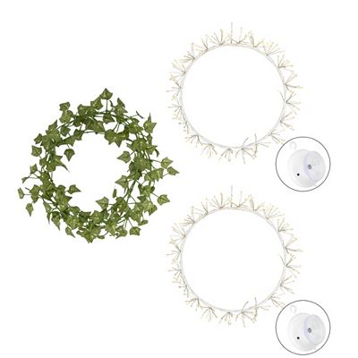 KARIN JITTENMEIER Dekorations-Set LED Lichterkränze & Efeu Girlande 9tlg.