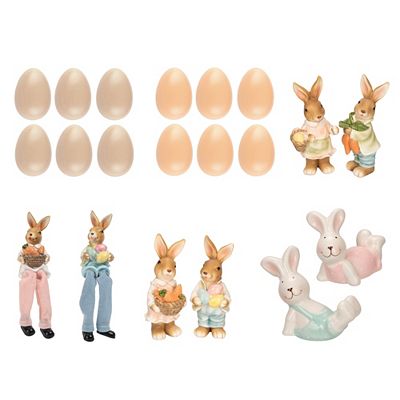 KARIN JITTENMEIER Club Artikel Dekorations-Set Deko Figuren Hasen 8tlg.