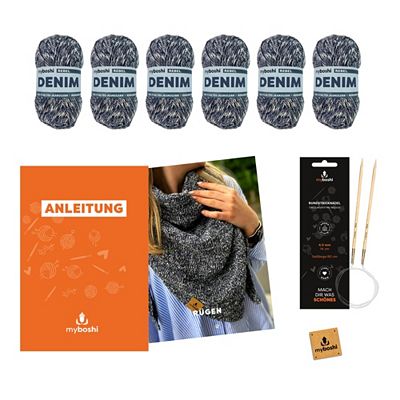 myboshi Strick-Set Tuch Rügen inkl. Nadel & Wolle 8tlg.