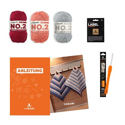 myboshi Häkel-Set Topflappen Tonami inkl. Nadel & Wolle 6tlg.