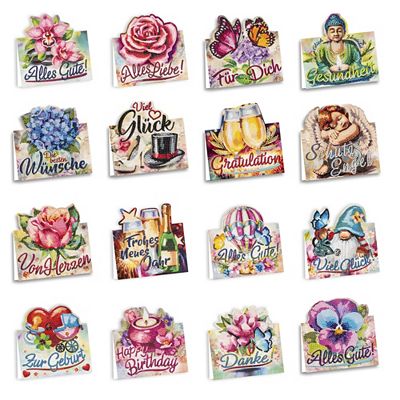 Thumbnail - KARIN JITTENMEIER Diamond Painting-Set Aufstellkarten Schriftzüge 48tlg.