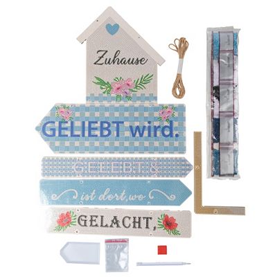 CRAFT BUDDY™ Diamond Painting-Set Holzschild ca. 35x50cm 6tlg.
