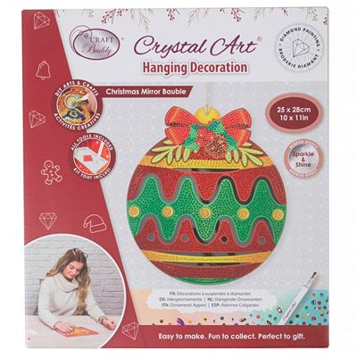CRAFT BUDDY™ Diamond Painting-Set Weihnachtskugel ca. 28x28cm 6tlg.