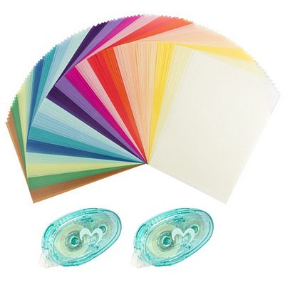 KARIN JITTENMEIER Kreativpapier-Set Transparentpapiere & Waben Abroller 102tlg.