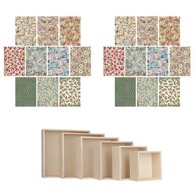 KARIN JITTENMEIER Kreativ-Set Holzboxen & selbstklebende Stoffe 26tlg.