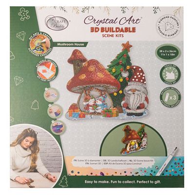 CRAFT BUDDY™ Diamond Painting 3D-Weihnachtsmotiv inkl. LED 9tlg.