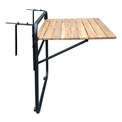 GREEN LOUNGE Balkonhängetisch Akazienholz, Stahl zusammenklappbar ca. 57,5x43x60cm