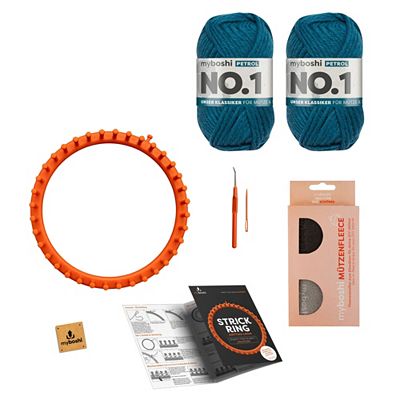 myboshi Strick-Set Mütze Calvia inkl. Strickring & Fleece, 5tlg.