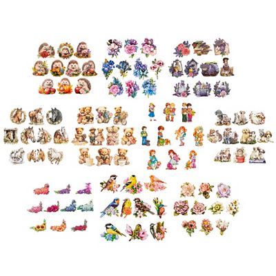 KARIN JITTENMEIER 3D-Technik-Set 100 3D-Motive verschiedene Themen 100tlg.