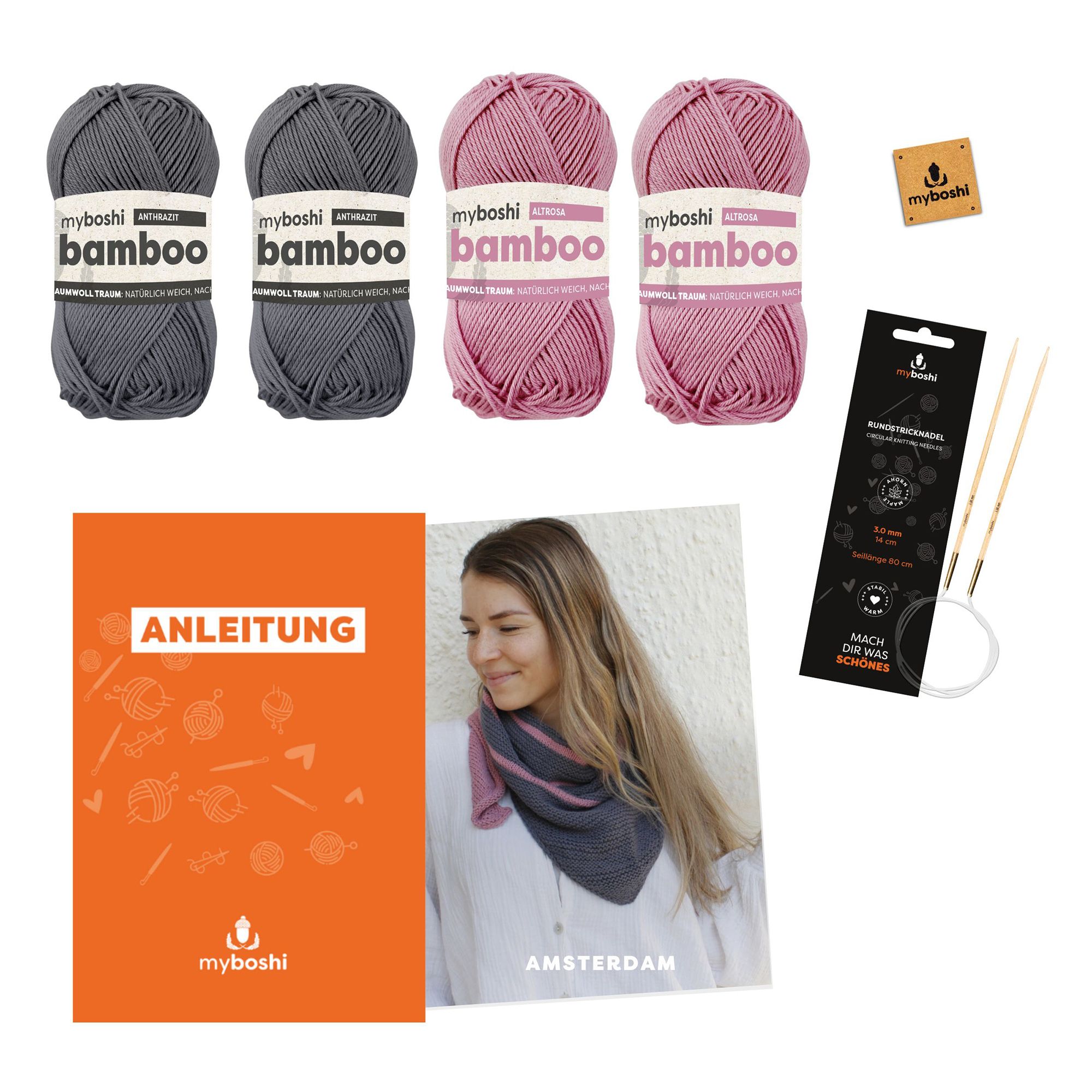 myboshi Strick-Set Dreieckstuch Amsterdam 6tlg.