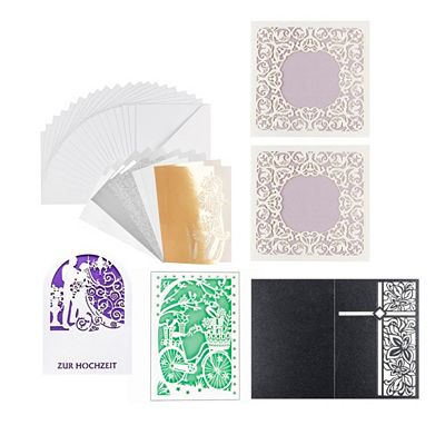 KARIN JITTENMEIER Grußkarten-Set Laserkarten verschiedene Motive 130tlg.