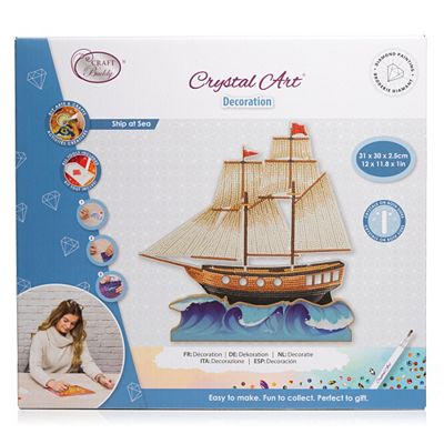 CRAFT BUDDY™ Diamond Painting-Set Segelschiff ca. 31x30x2,5cm 6tlg.