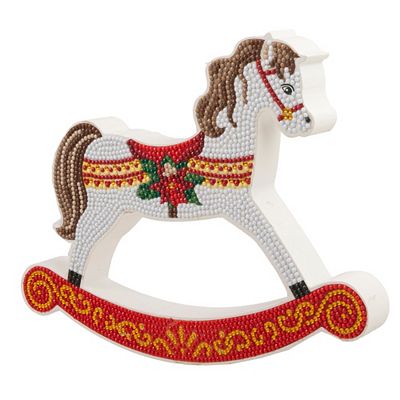 CRAFT BUDDY™ Diamond Painting-Set Schaukelpferd zum Nachlegen ca. 25x25x2,5cm, 6tlg