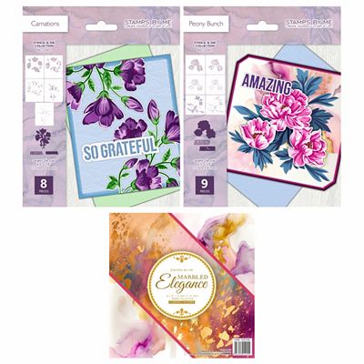 STAMPS BY ME Schablonen-Set Stanzschablonen & Designpapiere 18tlg.