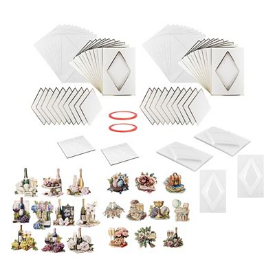 KARIN JITTENMEIER Grußkarten-Set 3D-Motive & Bollblister 84tlg.