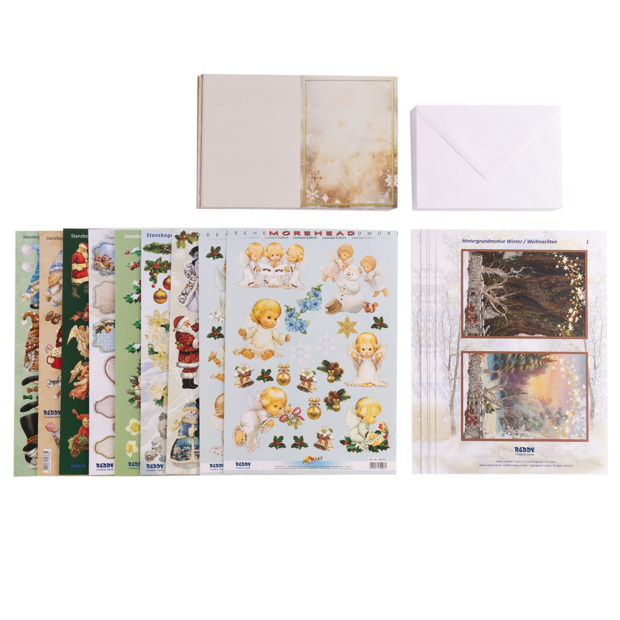 REDDY Grußkarten-Set XXL-Karten inkl. Stanzbogen 85tlg.