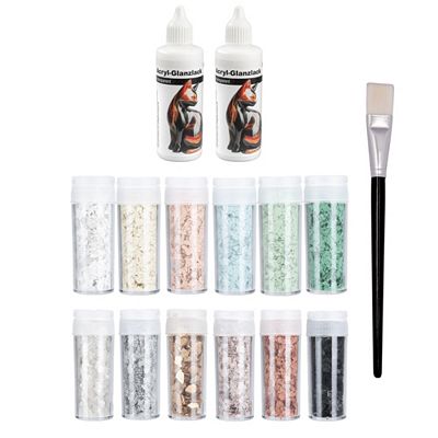 KARIN JITTENMEIER Kreativ-Set Terrazzo Flocken & Glanzlack 15tlg.
