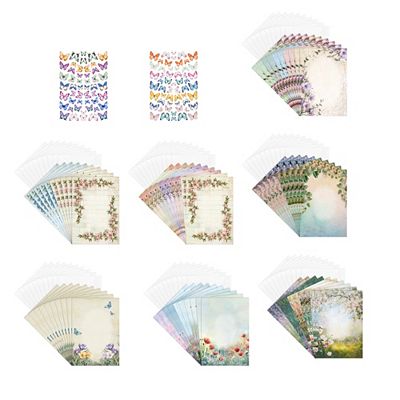 KARIN JITTENMEIER Grußkarten-Set 70 Motivkarten & 3D-Reliefsticker 142tlg.