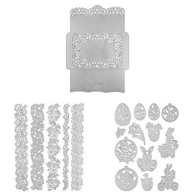 KARIN JITTENMEIER Club Artikel Schablonen-Set Stanzschablonen Osterzeit, 18tlg.