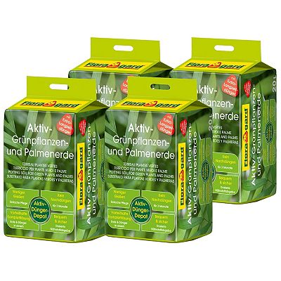 FLORAGARD® Aktiv-Grünpflanzen- & Palmenerde mit Langzeitdünger 4x 20 Liter