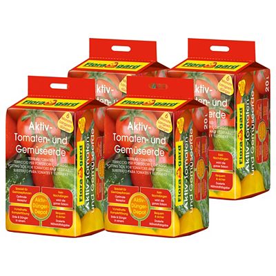 FLORAGARD® Aktiv-Tomaten- & Gemüseerde mit Langzeitdünger 4x 20 Liter