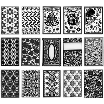 Thumbnail - KARIN JITTENMEIER Schablonen-Set Prägeschablonen verschiedene Designs 15tlg.