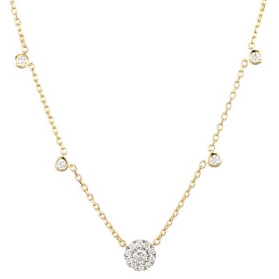 CANADIAN DIAMONDS Collier 15 Brillanten zus. ca. 0,52ct Gold 585