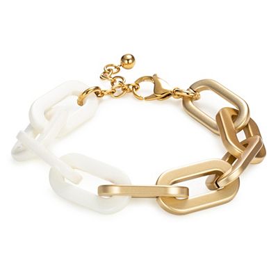 MY SECRET Armband gold / weiß Oxford Modeschmuck