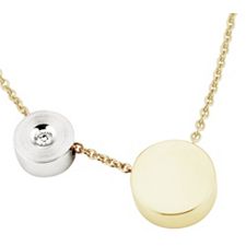 1 Brillant Anhänger mit Kette ca. 0,02ct Weiß/SI Platin 950/Gold750