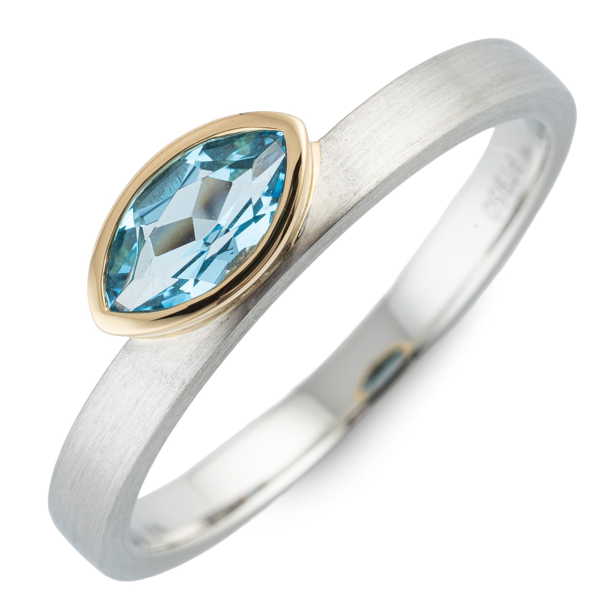 PLATINITY Ring beh. Swiss Blautopas ca. 0,55 ct Platin 950/ Gold 750