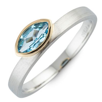 PLATINITY Ring beh. Swiss Blautopas ca. 0,55 ct Platin 950/ Gold 750