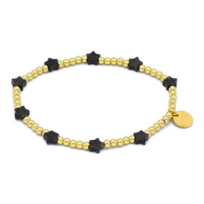 MONESSA Armband Edelsteine flexibel Edelstahl