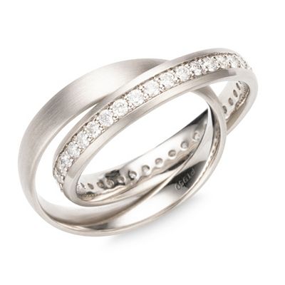 PLATINITY Roll-Ring mind. 38 Brillanten zus. ca.0,65ct Platin 950